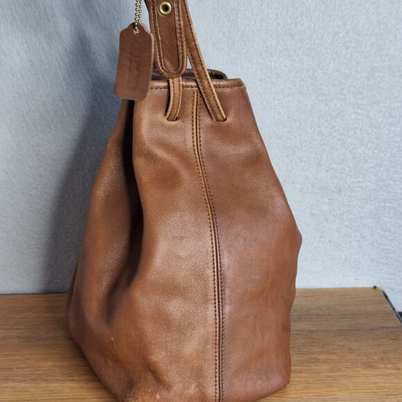 Coach Vintage 9165 Legacy Brown Leather Drawstring Bucket Bag Buckle Purse - Picture 10 of 16